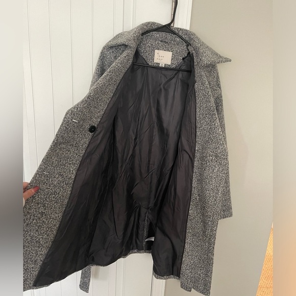 Warm Grey Pea Coat Lined Sz XS - Picture 4 of 5